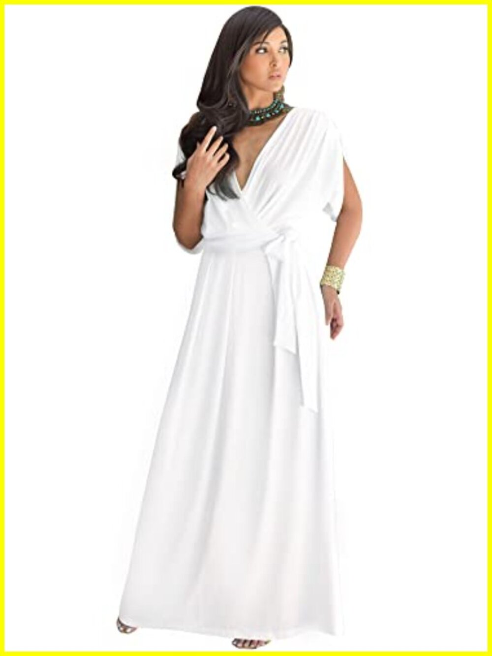 Plus Size Formal Maxi Dress V-Neck Short Sleeve A-Line Gown